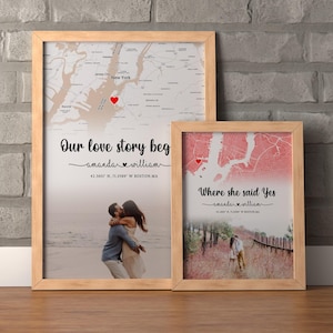 Cadeaux d'anniversaire,La où tout a commencé,Carte du lieu où nous nous sommes rencontrés,Impression de carte personnalisée,Cadeaux de remise des diplômes,Notre première maison,Cadeaux d'anniversaire pour elle,Cadeau de mariage