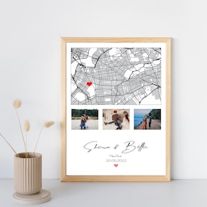 Carte où nous nous sommes rencontrés, où tout a commencé, carte pour couple, cadeau pour elle, cadeau pour lui, carte personnalisée, carte personnalisée, cadeau de premier anniversaire