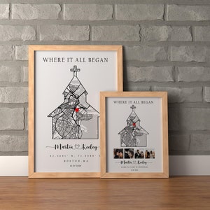 Cadeau pour la Saint-Valentin, Là où tout a commencé, Cadeau personnalisé pour femme, Cadeau pour petite amie ou petit ami, Cadeau de fiançailles, Cadeau pour couple, Toile de carte d'adresse