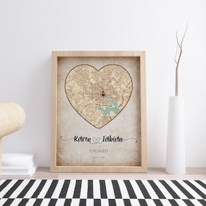 Cadeaux d'anniversaire,La où tout a commencé,Carte du lieu où nous nous sommes rencontrés,Impression de carte personnalisée,Cadeaux de remise des diplômes,Notre première maison,Cadeaux d'anniversaire pour elle,Cadeau de mariage