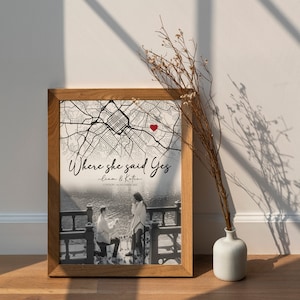 CADEAUX DE FIANÇAILLES pour couple, carte de fiançailles imprimable personnalisée unique, carte où tout a commencé, cadeau de fiançailles, impression de carte personnalisée