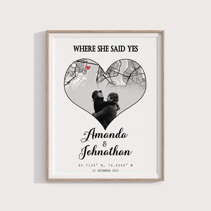 Personalisierte Landkarte Geschenk, verheiratet DIGITALE Karte Poster, Verlobungsgeschenk für Paare, Vorschlag Ort Karte Druck, Hochzeit Landkarte Geschenk