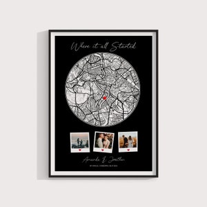 Carte de l'endroit où nous nous sommes rencontrés/Où tout a commencé/Carte pour couple/Cadeau pour elle/Cadeau pour lui/Carte personnalisée/Carte personnalisée/Cadeau d'anniversaire/TÉLÉCHARGEMENT NUMÉRIQUE