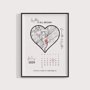 Carte de l'endroit où nous nous sommes rencontrés Là où tout a commencé, carte pour couple, Cadeau pour elle, Cadeau pour lui, Carte personnalisée, Carte personnalisée, Cadeau anniversaire, TÉLÉCHARGEMENT NUMÉRIQUE