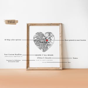 Personalisierte wo wir uns zuerst trafen Druck, Papier Hochzeitsgeschenk, Geburtstagsgeschenk, Verlobungsgeschenk, Paar Geschenk