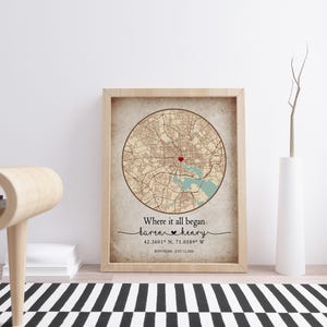 Carte de l'endroit où nous nous sommes rencontrés Là où tout a commencé, carte pour couple, Cadeau pour elle, Cadeau pour lui, Carte personnalisée, Carte personnalisée, Cadeau anniversaire, TÉLÉCHARGEMENT NUMÉRIQUE