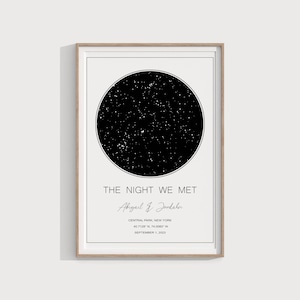 Personalised Star Map Gift, Night We Met Anniversary Gift, Unique Gift for her him, Star Map Poster, Wedding Gift