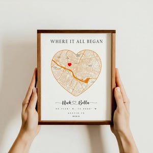 Cadeaux d'anniversaire,La où tout a commencé,Carte du lieu où nous nous sommes rencontrés,Impression de carte personnalisée,Cadeaux de remise des diplômes,Notre première maison,Cadeaux d'anniversaire pour elle,Cadeau de mariage