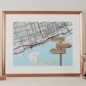 Où nous nous sommes rencontrés - N'importe quel endroit, impression de la ville, plan de la ville, impression de carte de l'amour, carte, affiche d'impressions de carte, impression de carte personnalisée