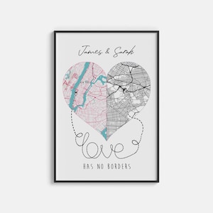 Wo alles begann Karte Kunst, personalisiertes Paar Geschenk, Verlobung, Hochzeit & Jahrestag Druck, individuelle Liebe Karte Wohnkultur Wandkunst - Paare