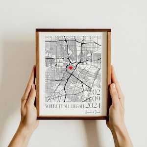 Cadeau Là où tout a commencé, Coordonnées personnalisées de la carte, Impression personnalisée du lieu, Cadeau d'anniversaire de mariage, Proposition souvenir