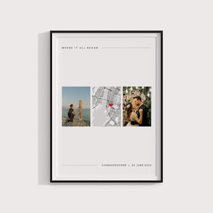 Landkarte, wo alles begann, wo wir uns trafen, Landkarte, benutzerdefinierte Karte Druck, Abschlussgeschenk, unser erstes Zuhause, Geburtstagsgeschenke für sie, Hochzeitsgeschenk