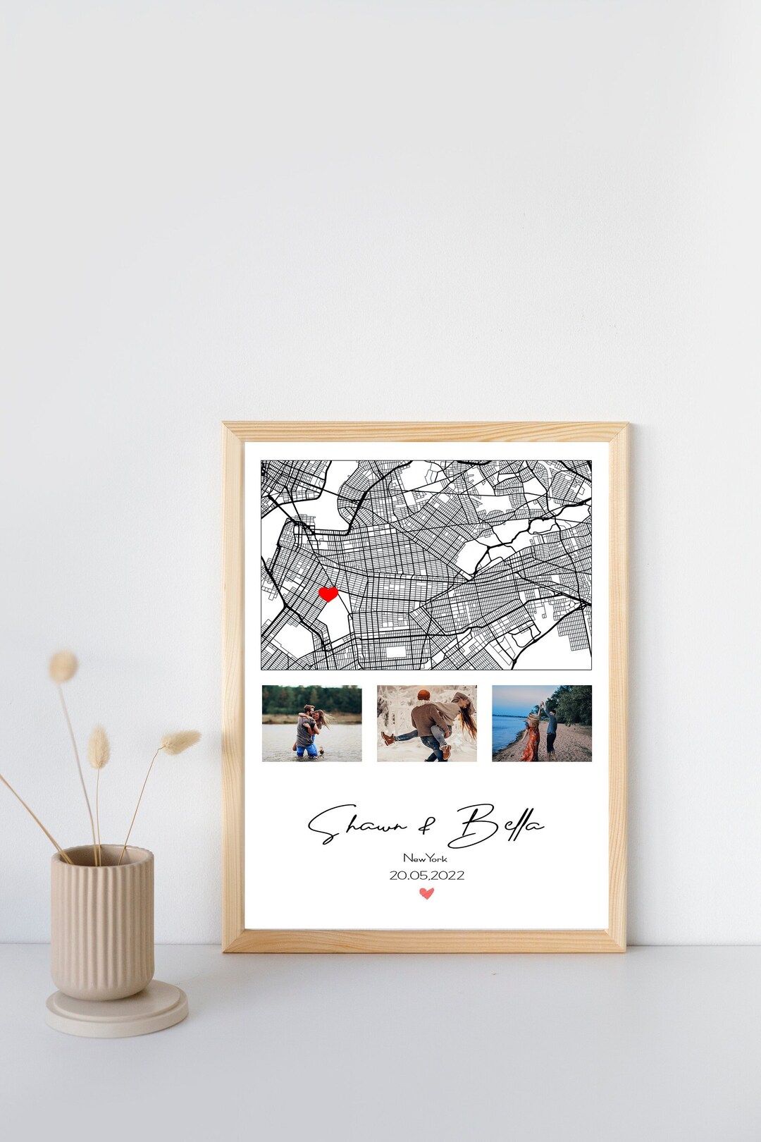 Where We Met Map, Where It All Began, Couple Map, Gift for Her, Gift ...