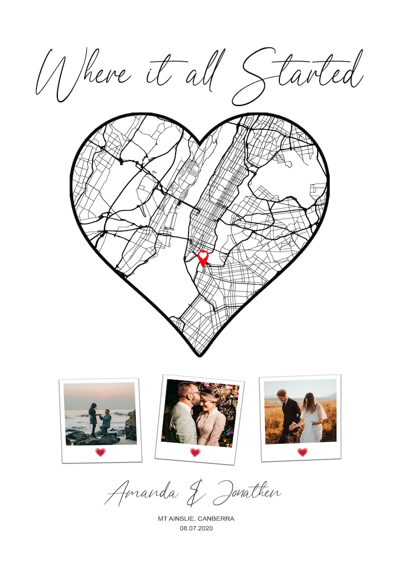 Where We Met Map /where It All Began /couple Map/ Gift for Her/ Gift for Him/personalized Map Where We Met Map /where It All Began /couple Map/ Gift for Her/ Gift for Him/personalized Map