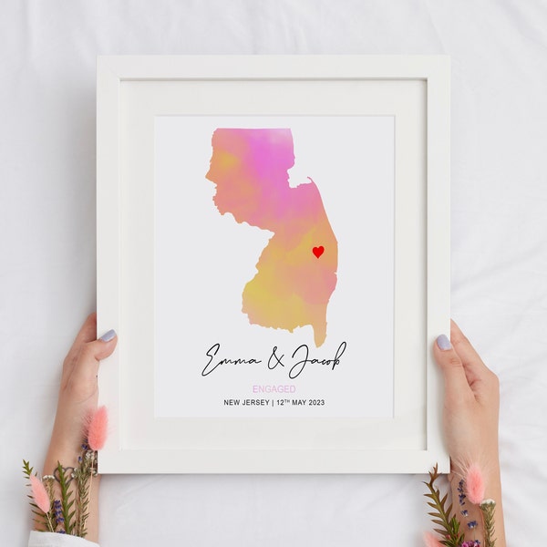 Engagement Gift | Couples Gift For Boyfriend | Gifts For Engaged Couples | Wedding Gift | Personalized Map Print | DIGITAL DOWNLOAD