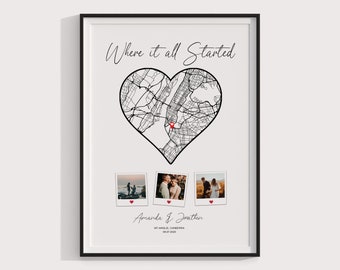 Where We Met Map /Where it all began /Couple Map/ Gift for her/ Gift for him/Personalized Map/ Custom Map/Anniversary Gift/ DIGITAL DOWNLOAD