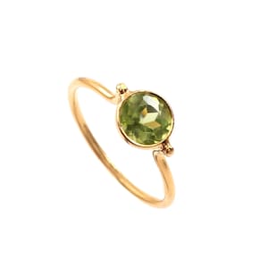 Peridot Ring, 18k Solid Gold Ring, Handmade Ring, Statement Ring, Engagement Ring, Peridot Gold Ring, Gemstone Ring, Gift For Her