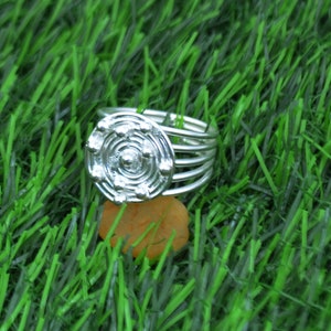 Wire Wrapped Ring ,925 Sterling Silver Wrap Ring, Handmade Adjustable Ring, Statement Wraparound Silver Wire  Ring