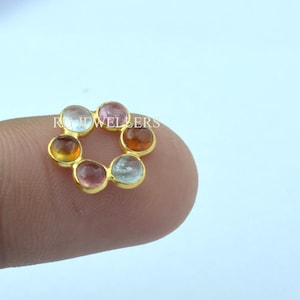 Handmade 18k Gold Multi Tourmaline Charm Pendant