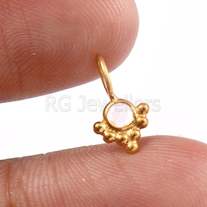 Handmade 18k Gold Charm: Dainty Rose Cut Diamond Pendant