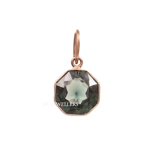 Handmade 18k Gold Green Tourmaline Charm Pendant