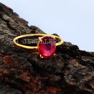 Natural Ruby Ring, 18k Solid Gold Ring, Handmade Ring, Statement Ring, Engagement R Gold Ring, Gemstone Ring, Gift For Her