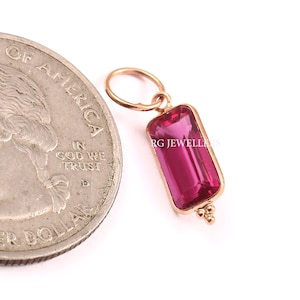 Ruby Charm, 18k Gold Charm, Ruby Charm, Solid Gold Charm, Handmade Gold Charm, Gold Charm Pendant, Gold Charm, Dainty Gold Charm