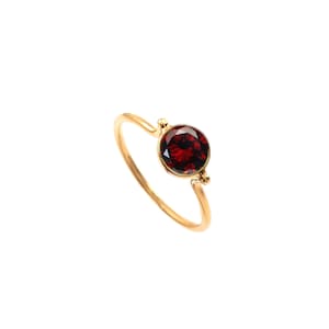 Garnet Ring, 18k Solid Gold Ring, Handmade Ring, Statement Ring, Engagement Ring, Garnet Gold Ring, Gemstone Ring, Gift For Her