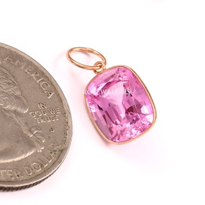 Lab Created Ruby Charm, 14k and 18k  ( rose and yellow ) Gold Charm, Ruby Charm, Solid Gold Charm, Handmade Gold Charm, Gold Charm Pendant,
