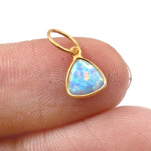 Bello Opal Charm, 18k Gold Charm, Opal Charm, Sky Blue Opal Charm, Solid Gold Charm, Handmade Gold Charm, Gold Charm Pendant, Gift for Her