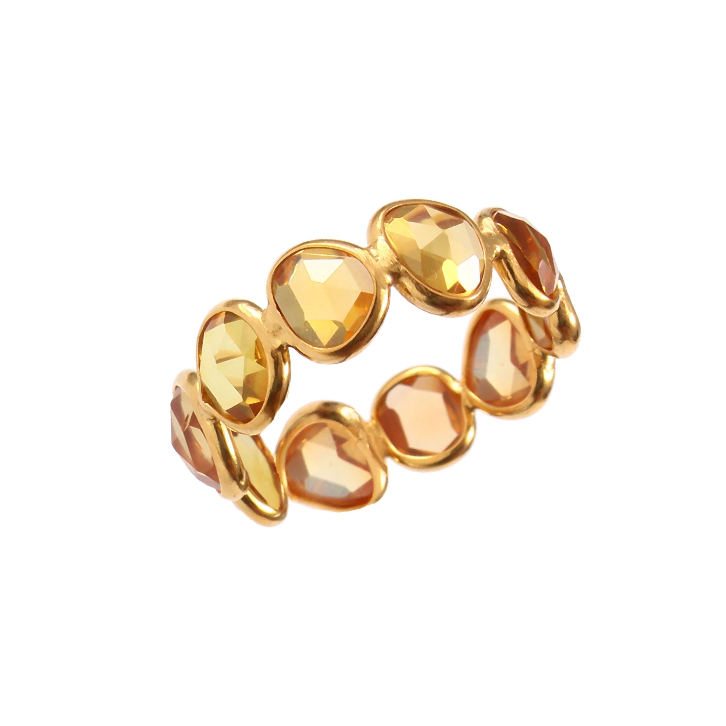 Bague En Citrine Naturelle Et Argent Massif - 9 Carats, Taille Réglable 53-60, Neuve Avec étiquettes