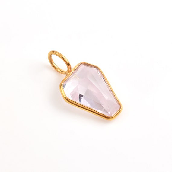 Collier Pendentif Cercueil En Or 18 Carats Avec Améthyste Naturelle - Fait Main - Breloque