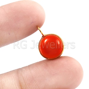 Handmade 18k Gold Red Onyx Charm Pendant