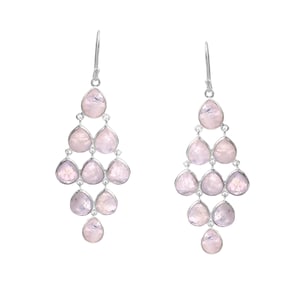 Rainbow Moonstone Chandelier Earrings: Sterling Silver Boho Dangle