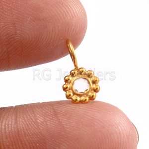 Rose Cut Diamond Charm, 18k Gold Charm, Diamond Charm, Solid Gold Charm, Handmade Gold Charm, Gold Pendant, Gold Charm, Dainty Diamond Charm