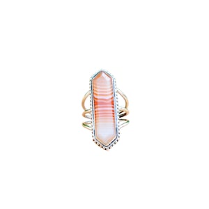 Natural Banded Agate Ring, 925 Sterling Silver Ring, Birthstone Ring,  Gemstone Black Oxidized Ring, Statement Ring , Unisex Ring