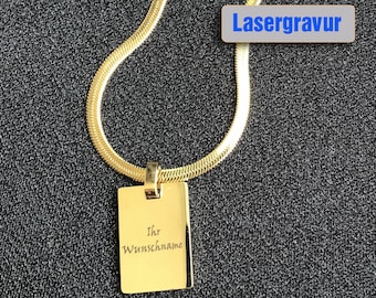 Namenskette, Gravur Halskette, Halskette mit Gravur, Gravur Halskette, personalisierte Halskette, Namenskette, Silber, Gold, Rosegold