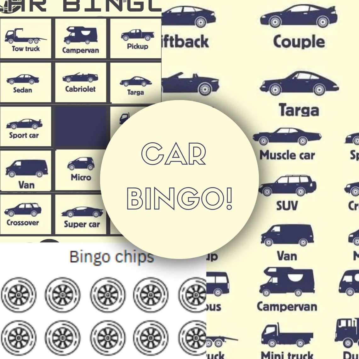 Types of Cars Bingo for Kids - Printable PDF - Etsy