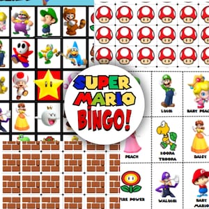 Super Mario Printable Bingo for Kids, PDF - Instant Download