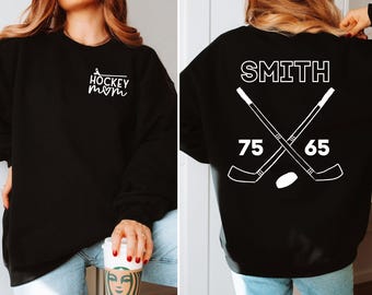 Hockey Mom Sweatshirt, Custom Hockey Mom Sweatshirt, Sports Mom Sweater, Gift Shirt For Sports Mom, Game Day Sweatshirt, Gift for Mom