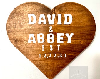 Personalized Anniversary, Engagement, Valentines wood sign