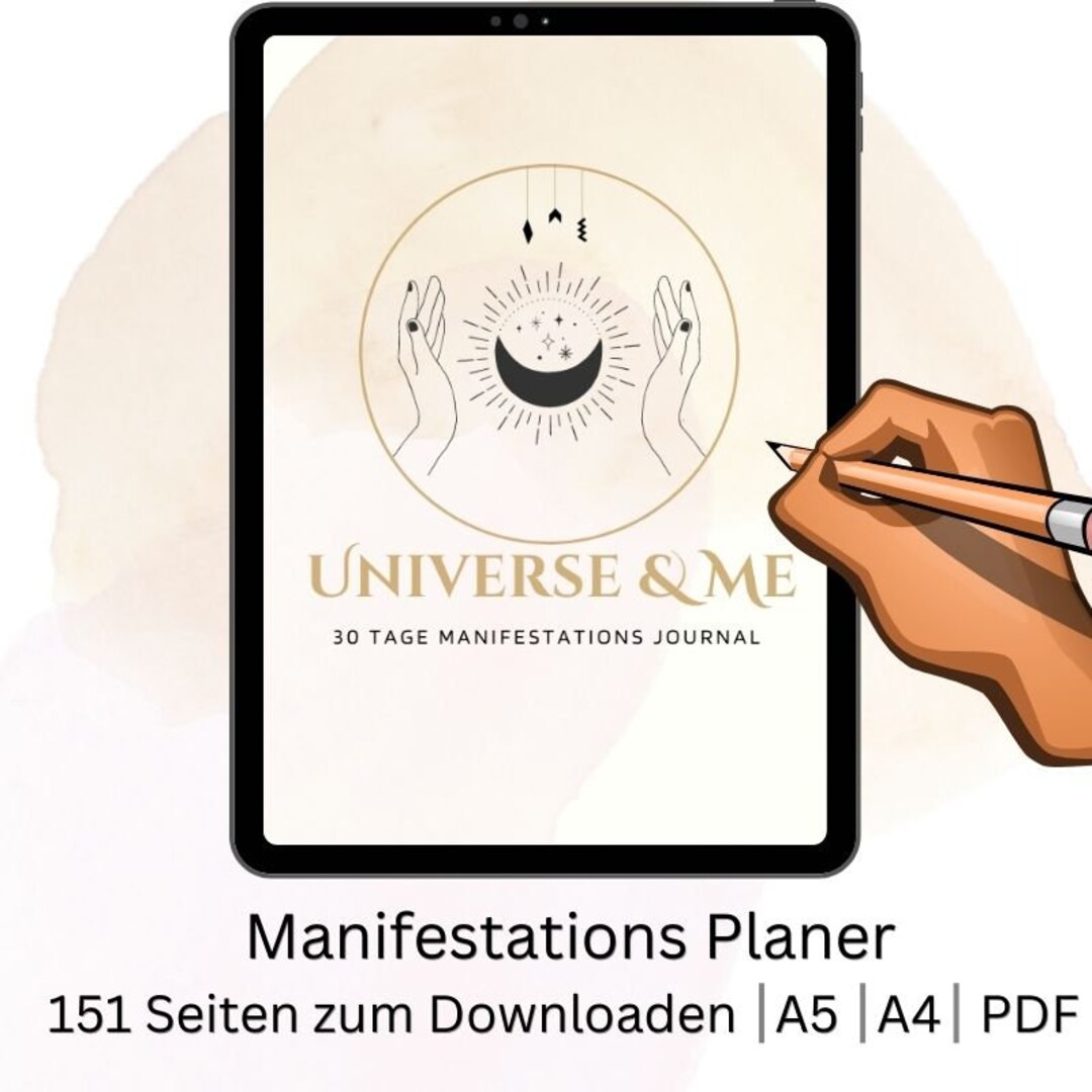 Manifestations Journal, Manifestations Planer auf Deutsch PDF zum Ausdrucken Manifestieren
