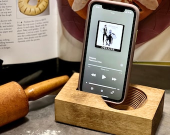 Maple Wood Phone Amplifier Speaker | Passive Sound Booster | Handmade Wooden Phone Stand