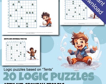 20 LOGIC PUZZLES PRINTABLE age 8 years+ Home school activity sheets Brain teaser for kids Logic games, pdf, letter and A4