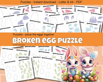 PRINTABLE easter PUZZLE 20 pages of easter egg puzzles