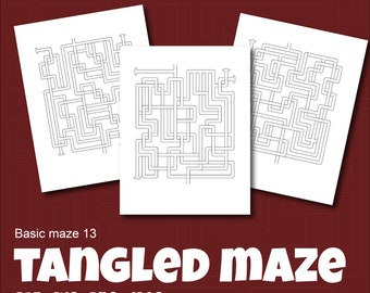 Basic maze for children Ready to be decorated by you, 20 mazes PNG SVG JPEG and pdf with solutions