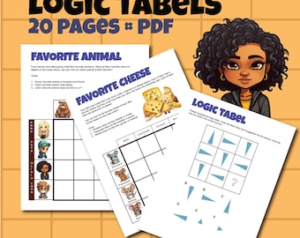 20 LOGIC PUZZLES for kids printable Instant Download (Pdf in letter and A4)