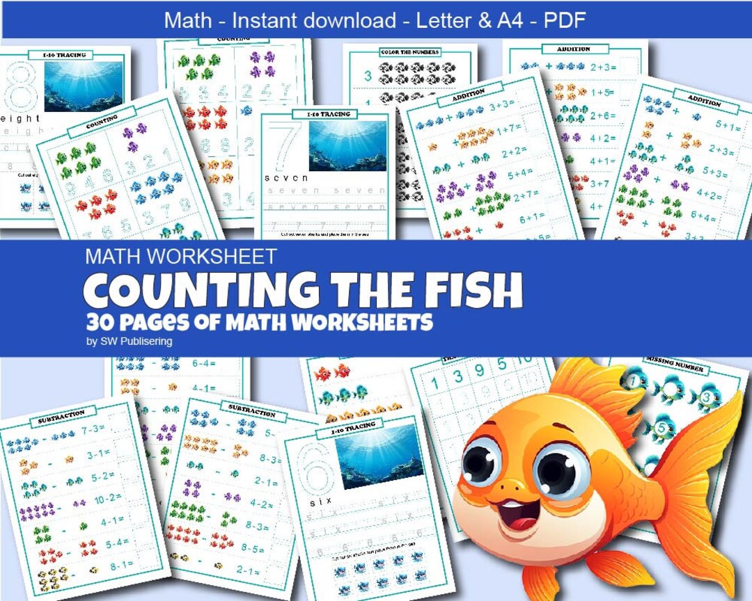 Printable Math Worksheets, Instant Printable Download PDF, for ...