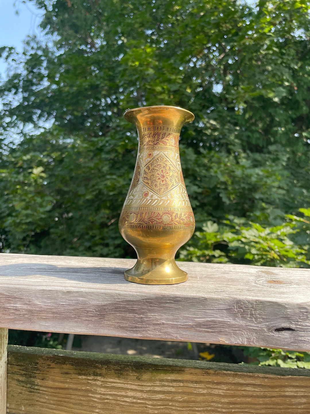Small Brass Vase Brass Vase Vintage Brass Vase Ornate Brass Etsy