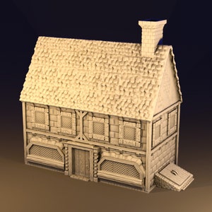 Branbury House - Playable Gridded Building 28mm Scale - 3D Printed Building for D&D, Pathfinder, Tabletop Games